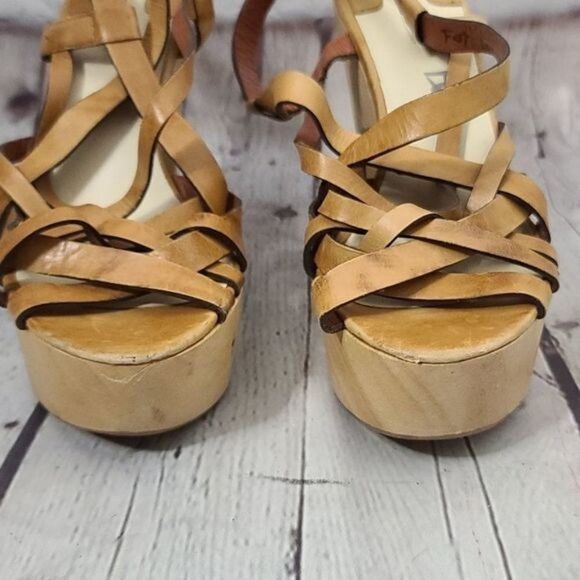 Max Studio Oakey Slingback Wood High Heels - Picture 5 of 13